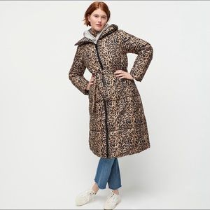 NWT J.Crew Leopard Puffer Jacket